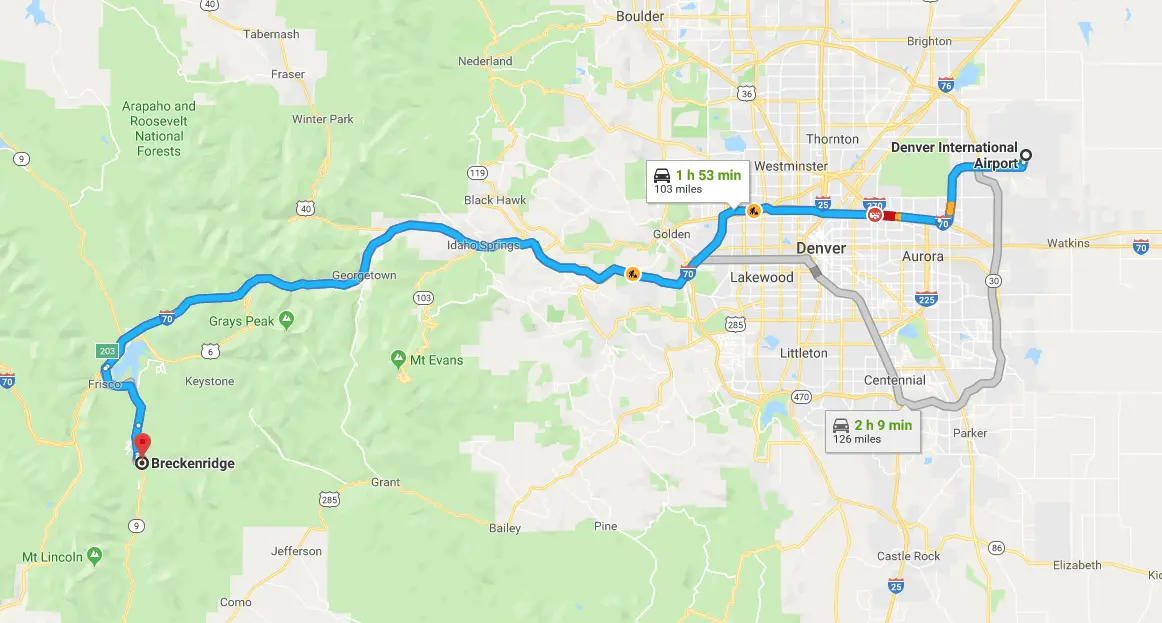 transfer from denver airport to breckenridge